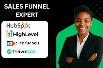 design sales funnel on gohighlevel  hubspot click funnel thrivecart website