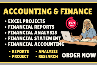 do accounting, finance assignment, financial analysis, report and excel project