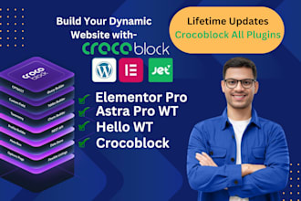 build a dynamic wordpress website with crocoblock astra pro with  woocommerce