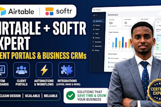 be airtable softr expert airtable database client portal, automation integration
