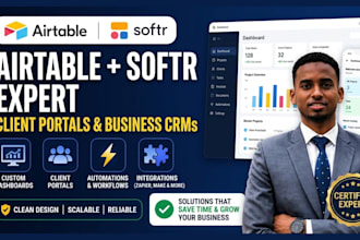 be airtable softr expert airtable database client portal, automation integration