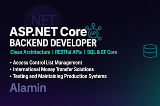 develop asp dot net core mvc web apps, dotnet backend apis