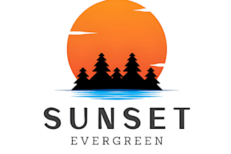 design a luxury sea beach and sunset logo