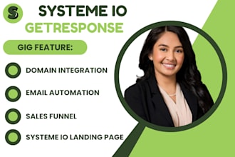 create systeme io sales funnel, system io landing page website ,getresponse