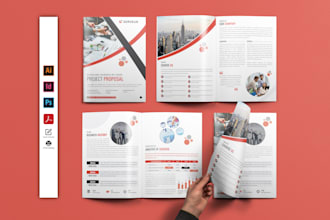 design digital pdf brochure, company profile, proposal, annual report, booklet