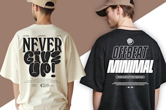 create a typographic streetwear t shirt design within 24 hrs