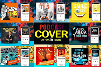 do a unique podcast cover art and podcast logo design