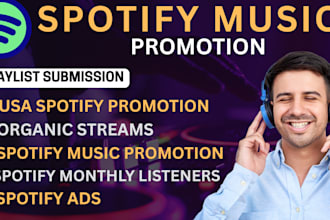 promote spotify music to USA spotify playlist streams active monthly listeners