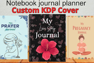desgin amazon kdp journal notebook ebook planner low content book and pages