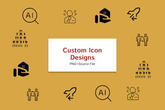 design, modern, minimal and custom icon designs