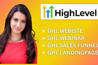 gohighlevel sales funnel gohighlevel landing page design ghl webinar ghl website