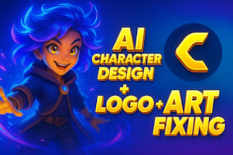 create unique ai character designs, logo, and fix or enhance your ai art