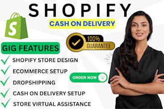 design responsive shopify cash on delivery dropshipping seo store webiste design