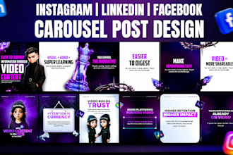 design carousel post for facebook, instagram and linkedin