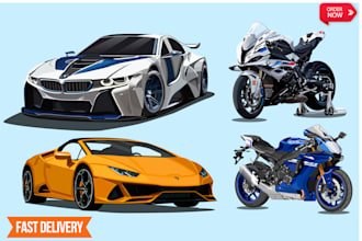draw vector art any vehicle from your image in 6 hours