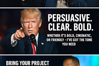 do voice over of all celebrities such as trump elon will smith the rock etc