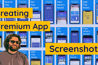 design a unique professional app screenshot for play store and app store