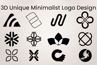 design a unique 3d minimalist abstract logo for your brand identity