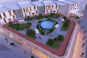 remodel landscape, garden design, resort, pool patio,3d outdoor site plan render