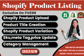 shopify product listing, and manual product upload