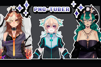 draw custom pngtuber model or chibi vtuber anime avatar for streaming or live2d