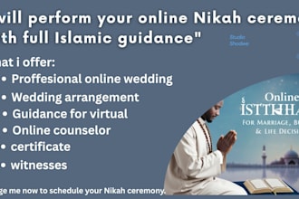 be your certified imam for an online islamic marriage service with certificate