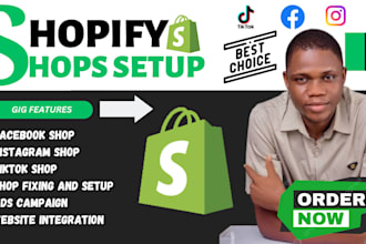 create and optimize tiktok shop, facebook shop, instagram shop, and shopify