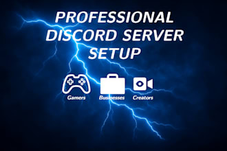 set up a custom discord server for gamers, businesses, and creators
