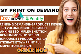 setup etsy print on demand, print on demand, etsy store setup, printify etsy pod