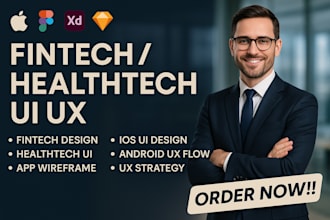 desgn fintech healthtech userflow wireframe hifi ui mockup ios android app ui ux