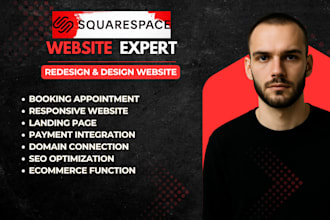 build squarespace website  development squarespace landing page website design