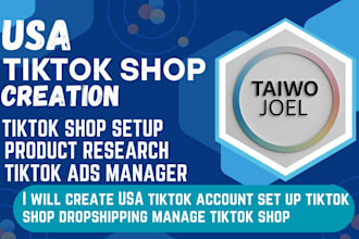 create setup USA tiktok shop ads account manager be business representative