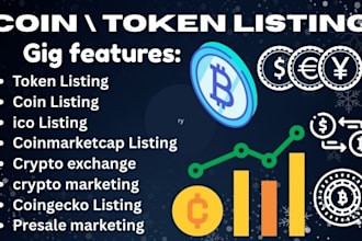 get your token, coin listed on coinmarketcap or coingecko, cex crypto exchanges