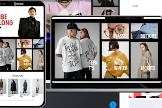 design clothing website, clothing store, shopify website