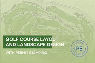 golf course layout and landscape design with permit stamping