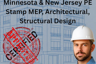 minnesota, new jersey pe stamp, mep, architectural structural design city permit