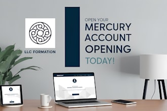 register ein and set up mercury bank  wise stripe for full USA bank access