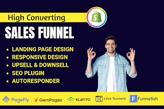 shopify gohighlevel clickfunnel sales funnel gempages pagefly landing page