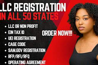 do US llc company registration, nonprofit startups 501c3 with ein uei number rfq