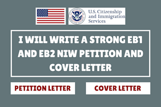 write your strong eb1 and eb2 niw petition letter and cover letter