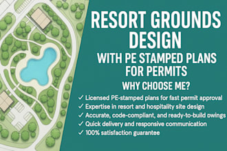 resort grounds design with pe stamped plans for permits