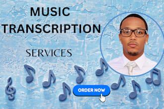 do sheet music transcription for music