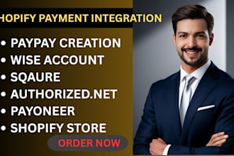 create verified shopify payment gateway wise square paypal for shopify store