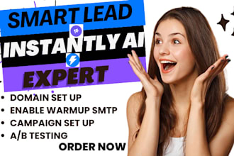 setup instantly ai smartlead email warmup email campaign for cold email outreach