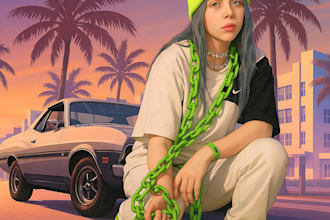 transform your photos into gta 6 style vector artwork