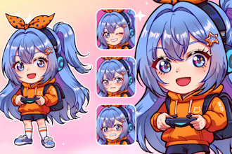 design custom png tuber model gif tuber rig twitch stream chibi emotes oc avatar