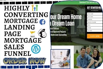 design mortgage landing page home warranty website mortgage broker sales funnel