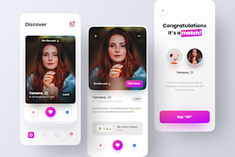 build dating app like tinder,hinge,bumble chat app,video app for ios and android