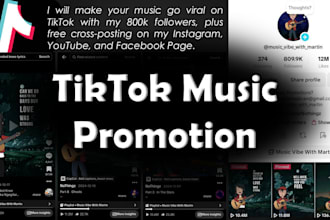 make your music go viral on tiktok with my 800k followers