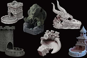 sculpt 3d dnd dice tower stl warhammer miniature dragon fantasy stl for 3d print